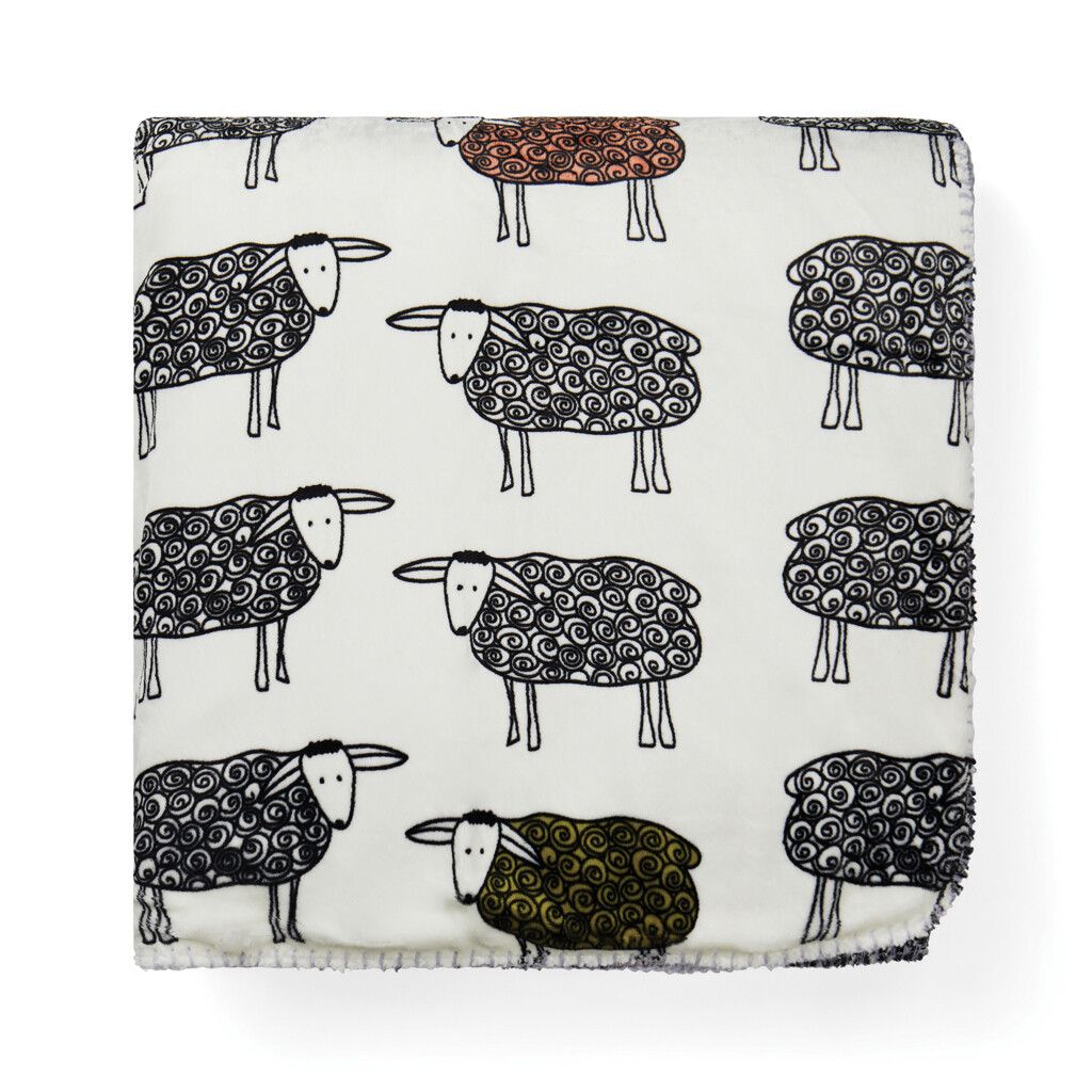 VINGA Sheep Decke aus GRS recyceltem PET - weiß-267