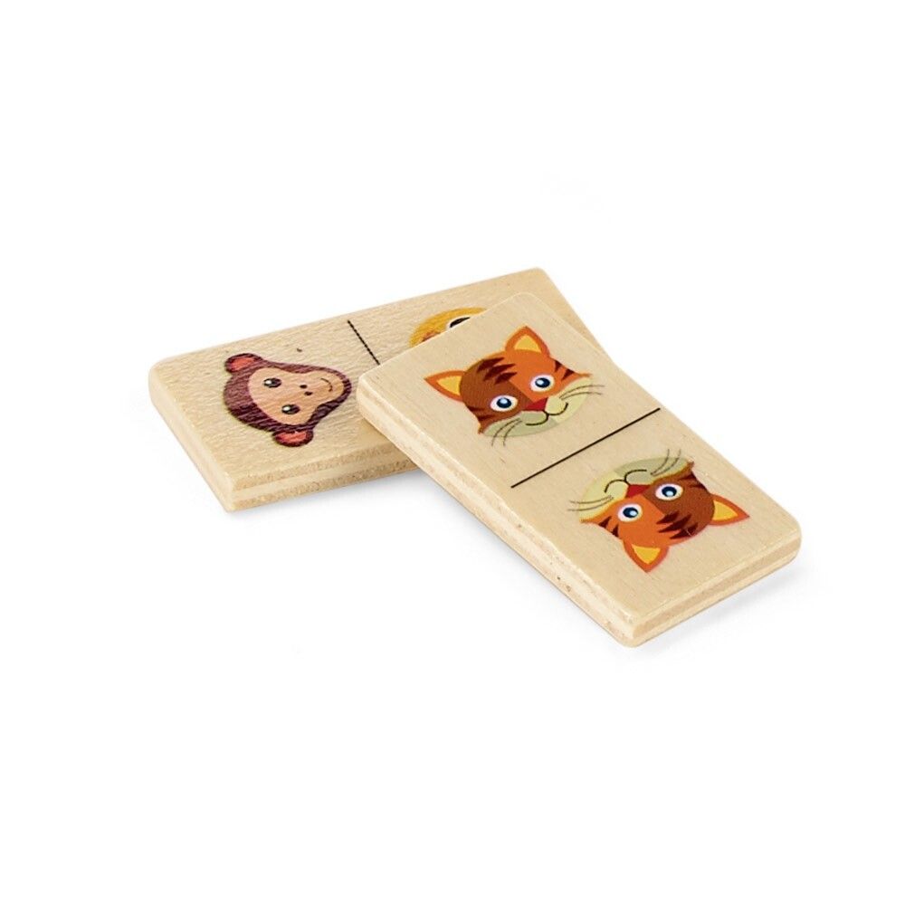 DOMIN Domino-Spiel aus Holz mit 28 Tierfiguren - naturhell-170