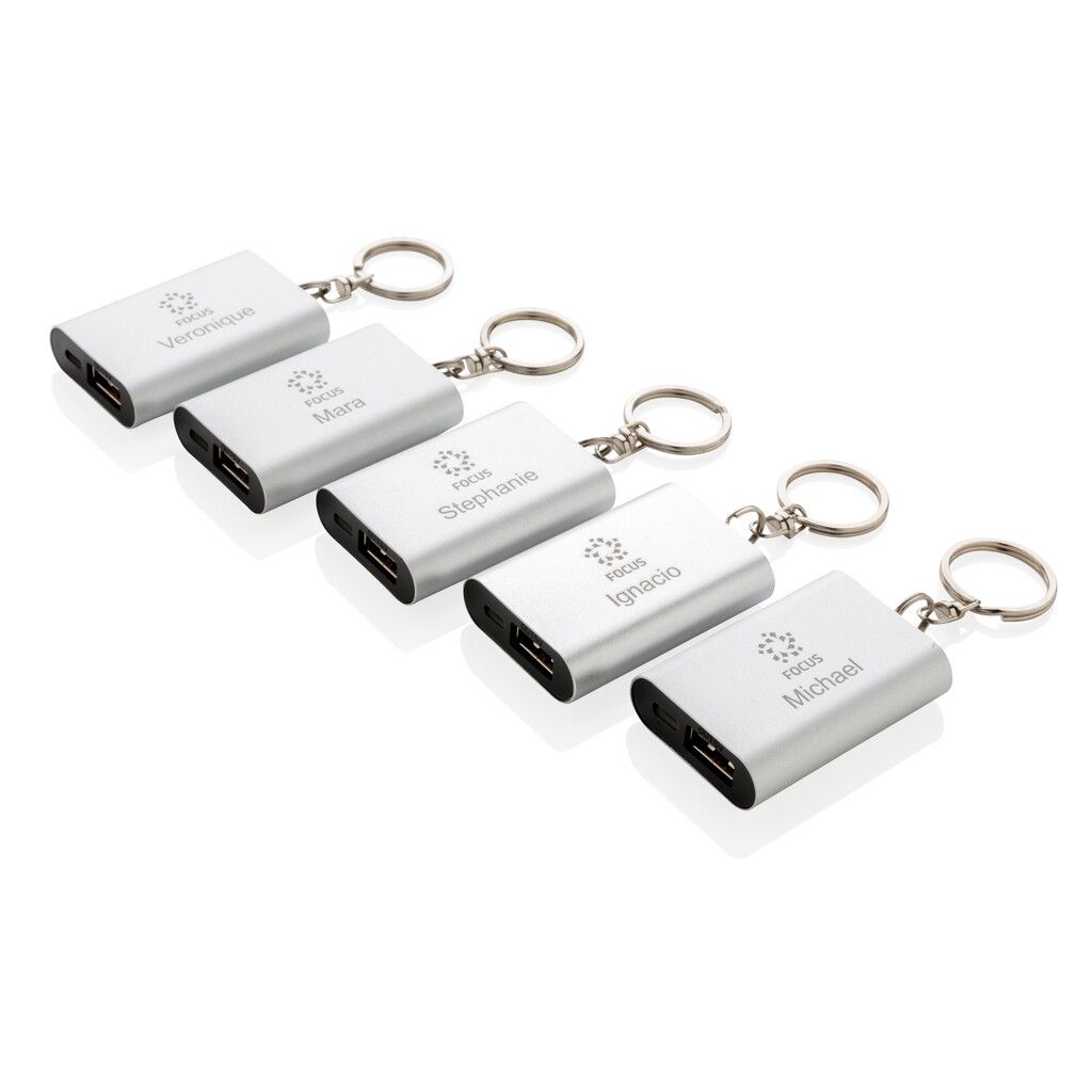 1.000 mAh Schlüsselanhänger Powerbank - silber-793