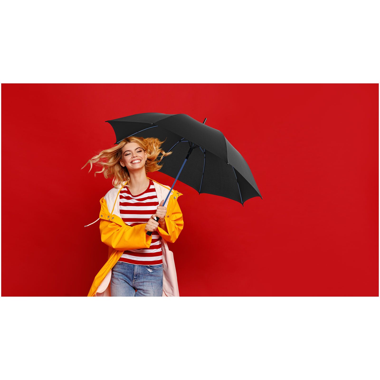 Stark 23" Automatik-Sturmschirm - orange -  schwarz-334