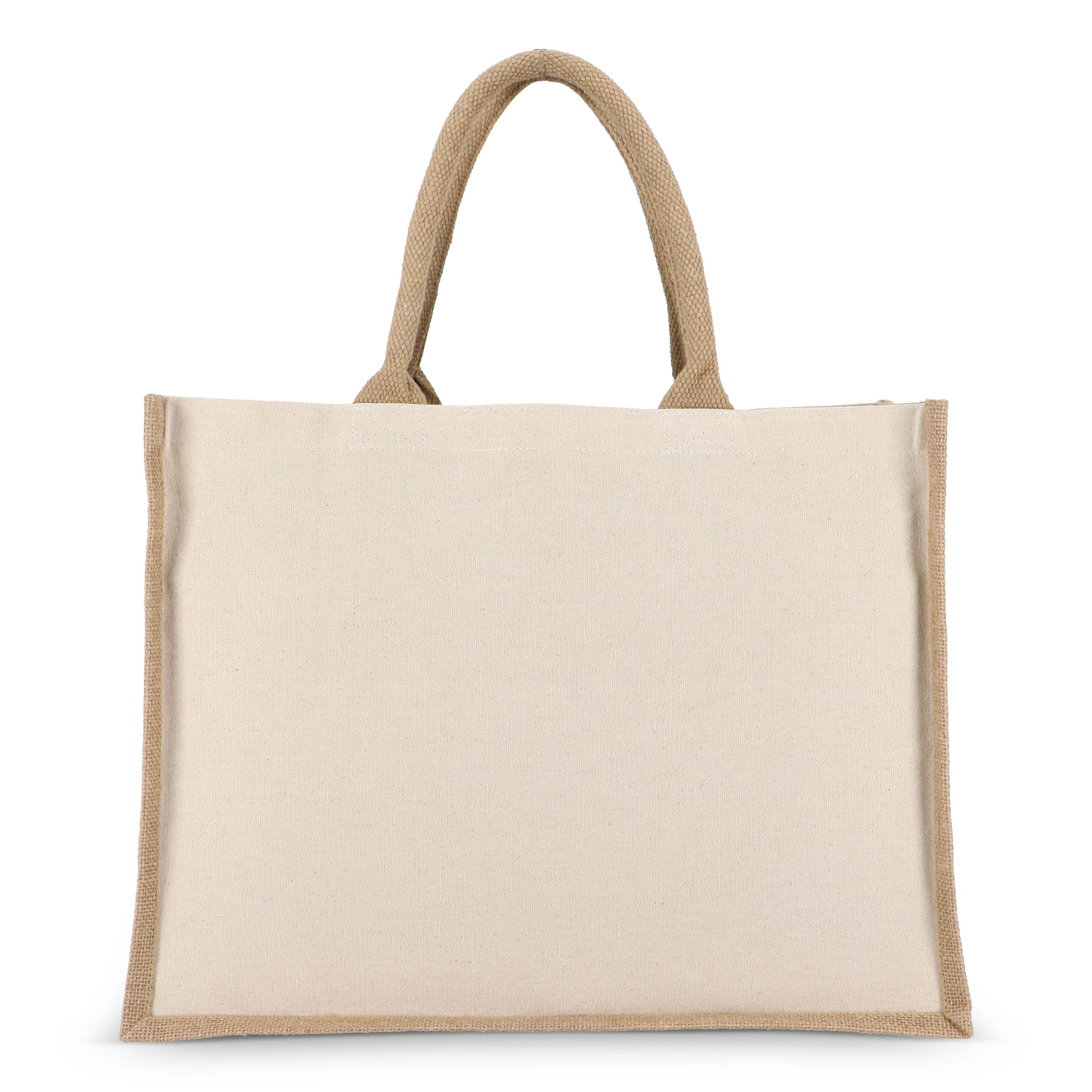 Jute-Baumwolle Tragetasche OEKO-TEX® 42,5 x 19 x 32cm 320g/m² - beige-357