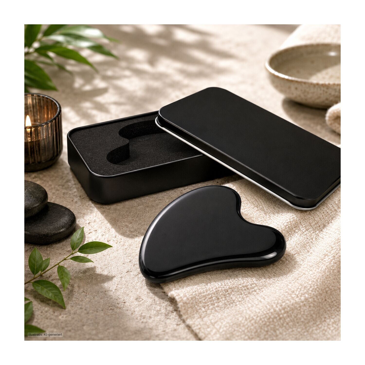 Massagestein Gua Sha Black Obsidian zur Wellness-Gesichtsmassage-265