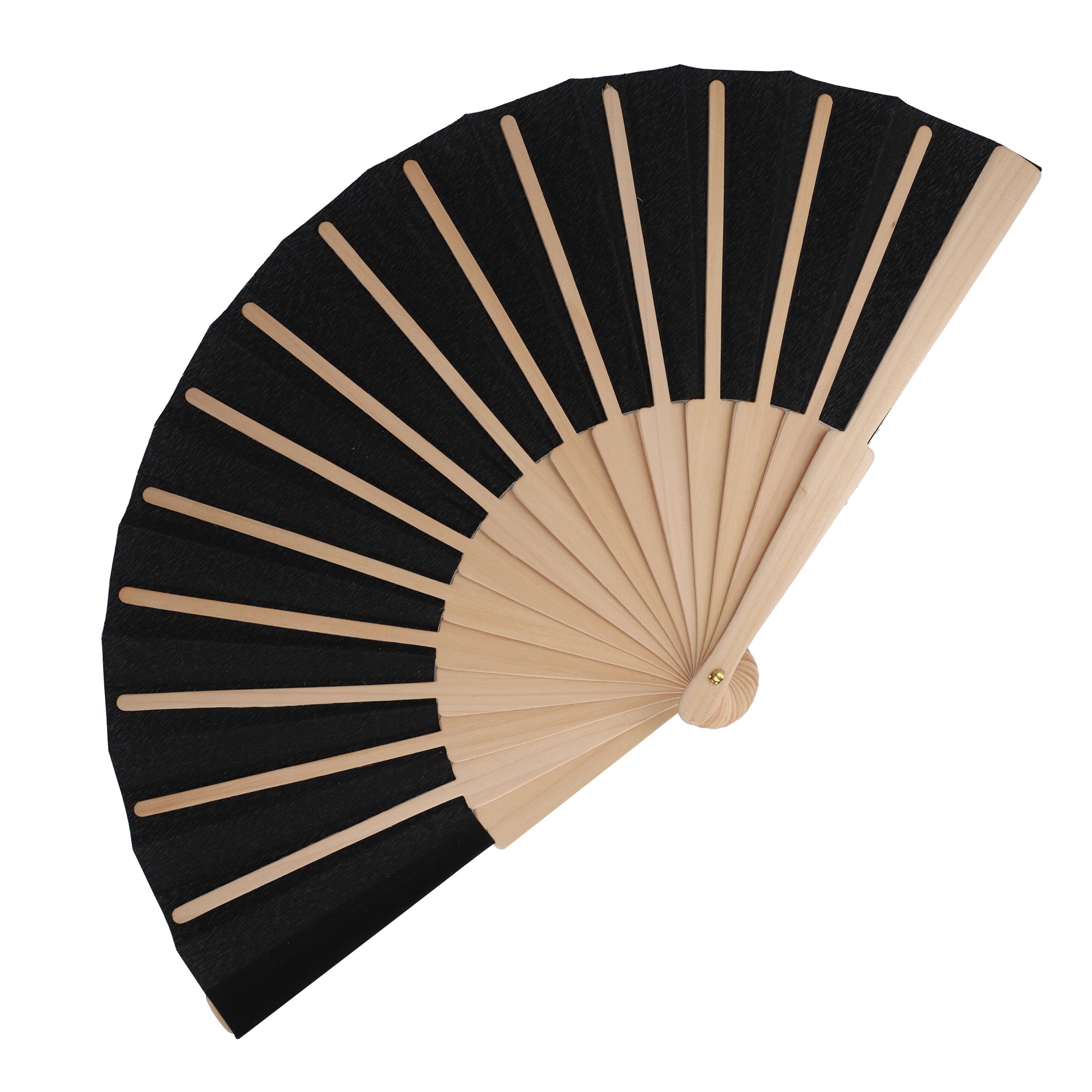 Fächer aus Holz mit R-PET - schwarz-786