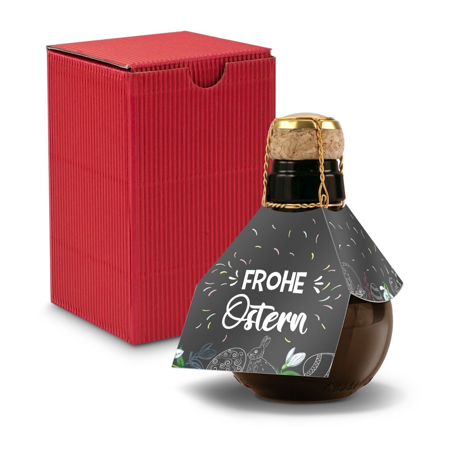 Kleinste Sektflasche der Welt - Frohe Ostern 125ml - rot-100