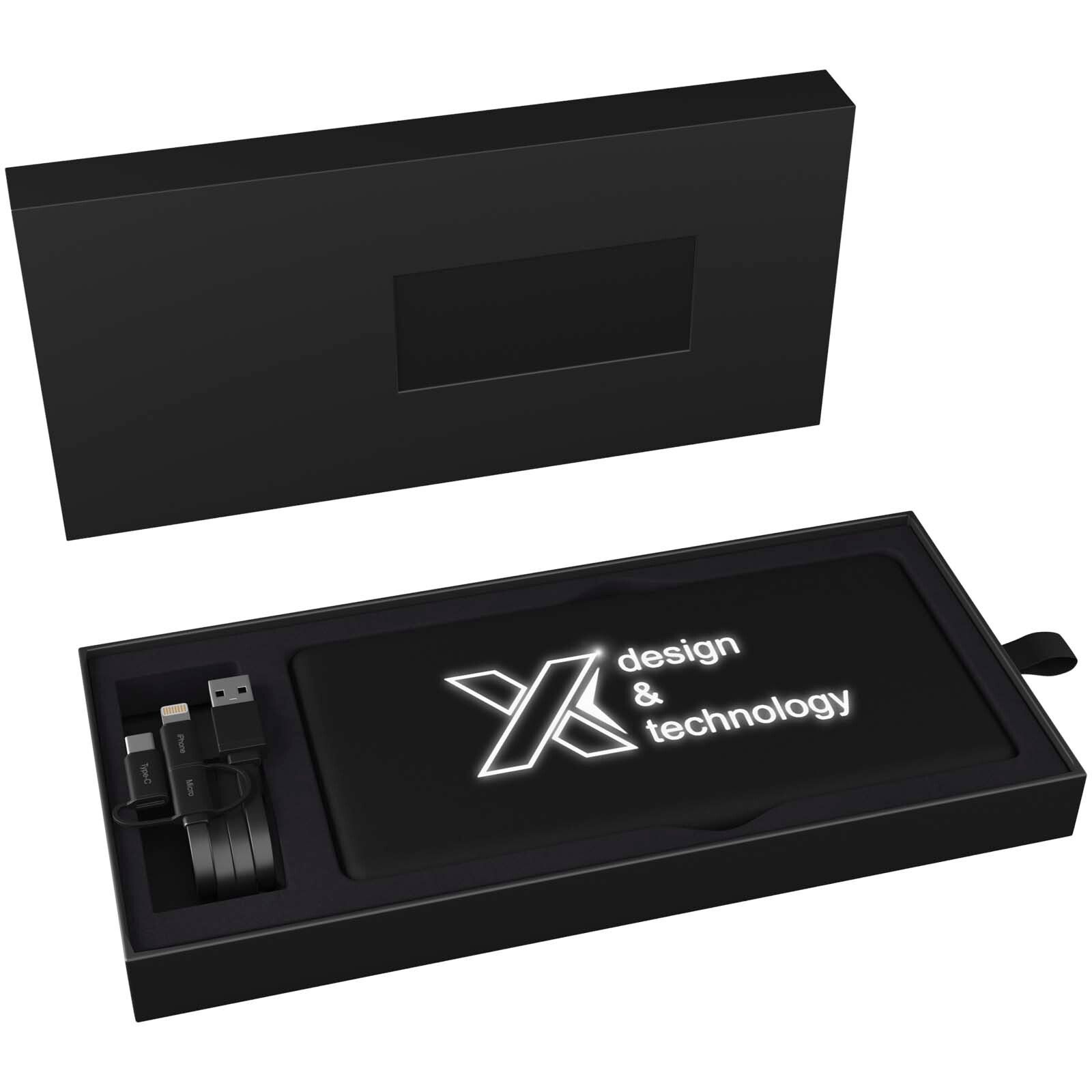 SCX.design P30 8000 mAh Solar Powerbank mit Leuchtlogo - schwarz-532