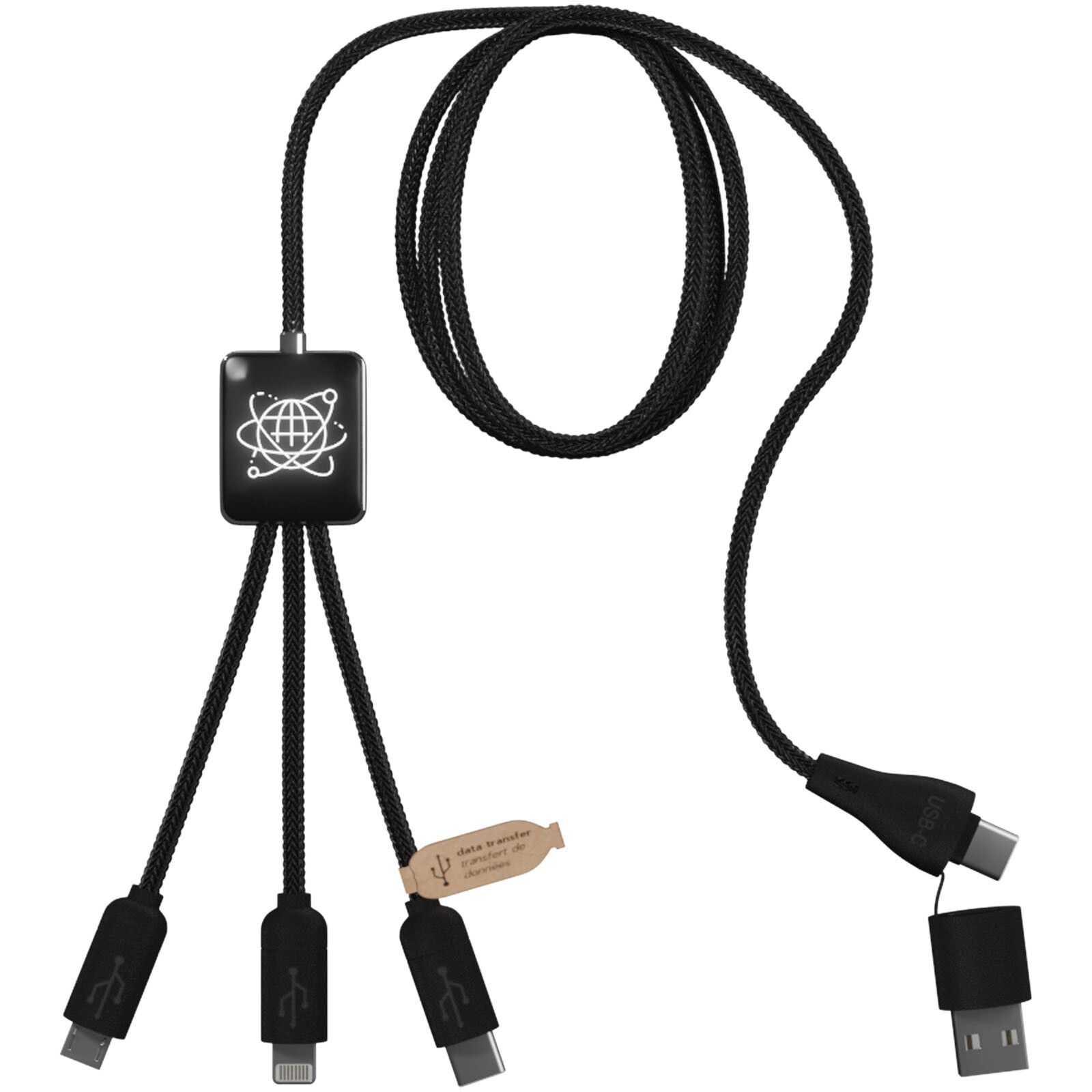SCX.design C45 5-in-1 rPET-Ladekabel mit Datentransfer - schwarz-744