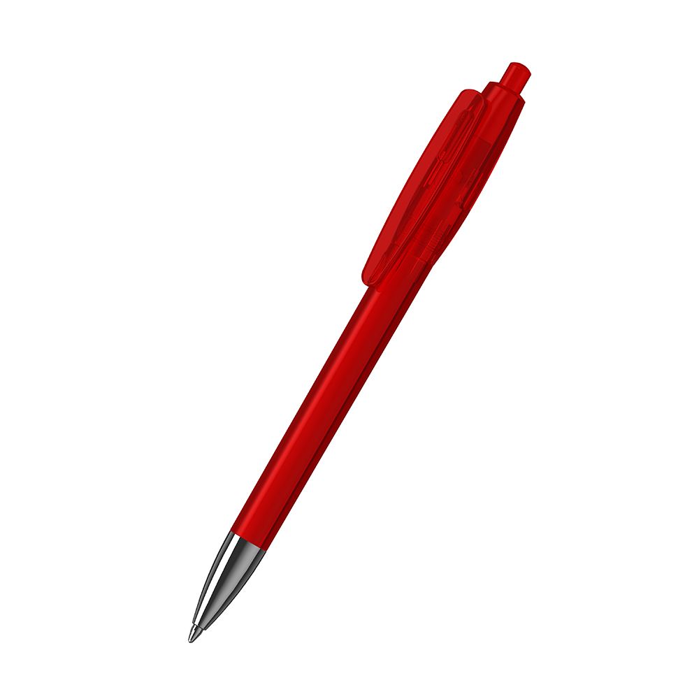 Druckkugelschreiber Klix transparent Mn - rot transparent-765