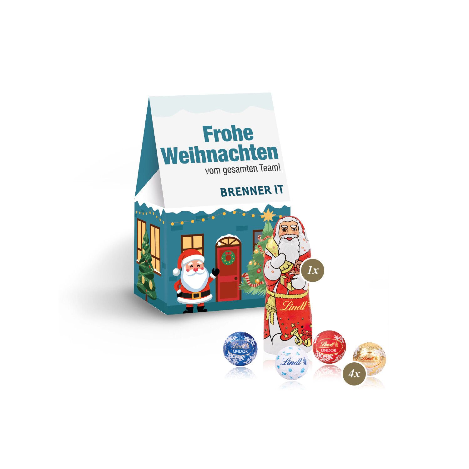 Präsent "Christmas Minis" mit Lindt Minis Und Nikolaus-651
