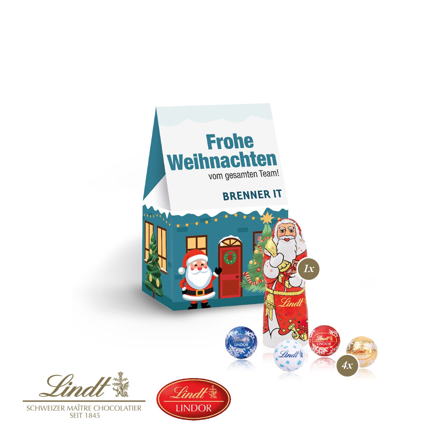 Präsent "Christmas Minis" mit Lindt Minis Und Nikolaus-651