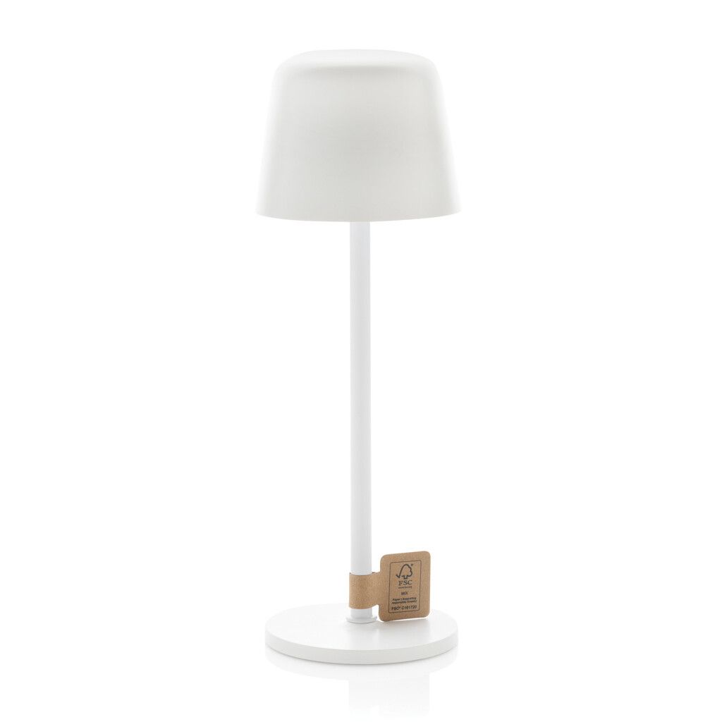 Zenic USB Tischleuchte aus RCS recyceltem Kunststoff - weiß-348
