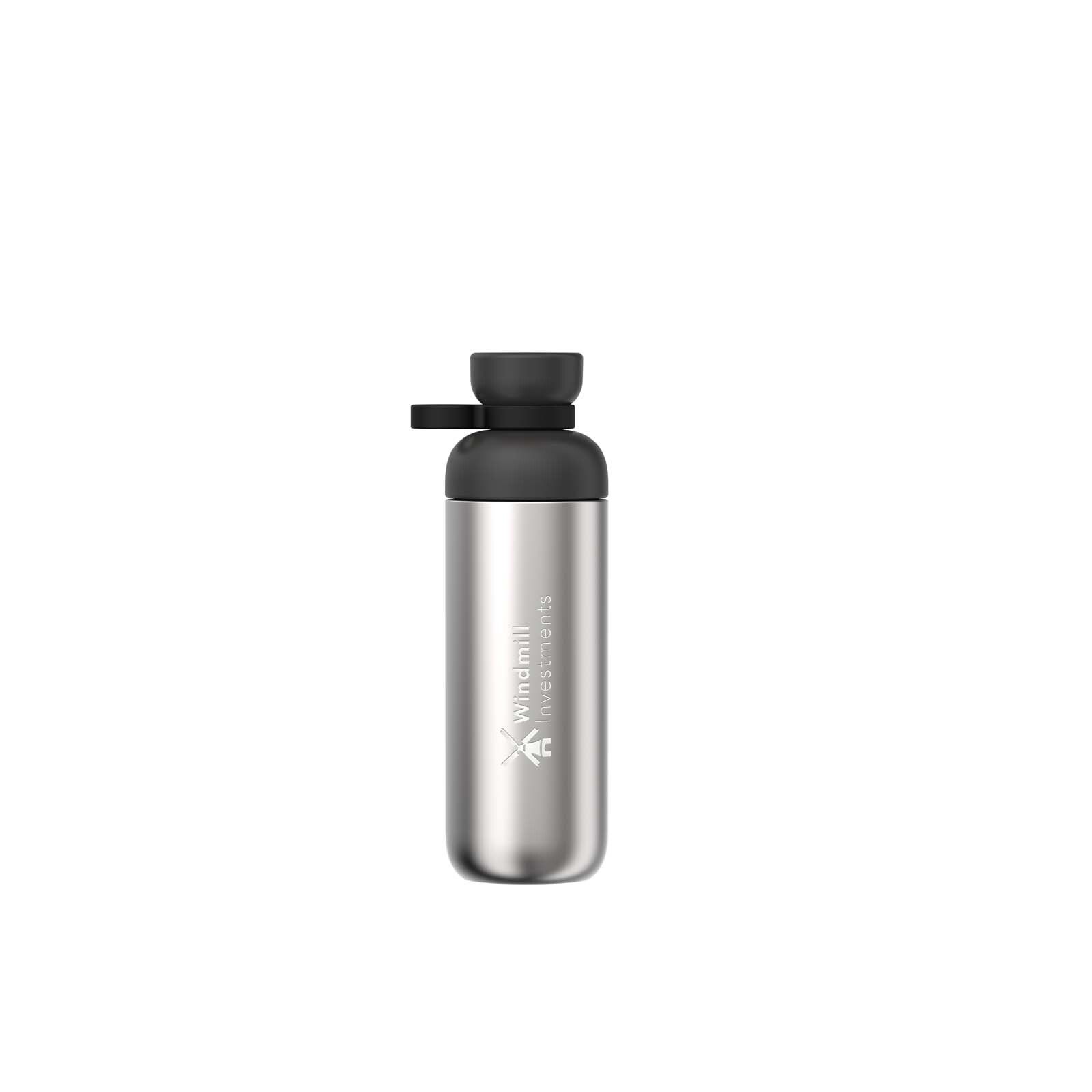 Mepal Vita 700 ml Wasserflasche aus recyceltem Edelstahl (Kohlensäure geeignet) - schwarz-570