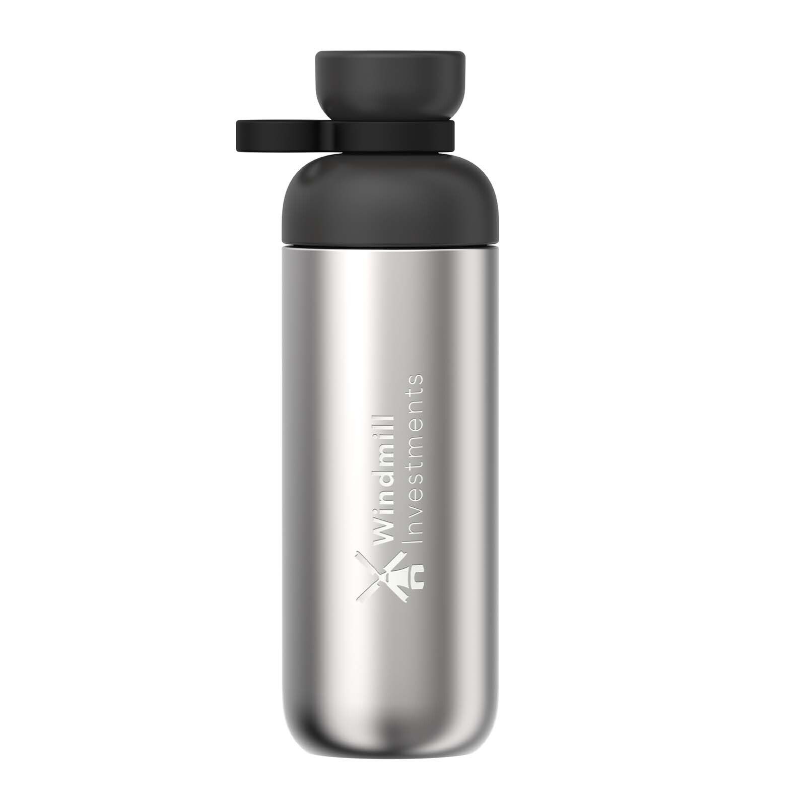 Mepal Vita 700 ml Wasserflasche aus recyceltem Edelstahl (Kohlensäure geeignet) - schwarz-570