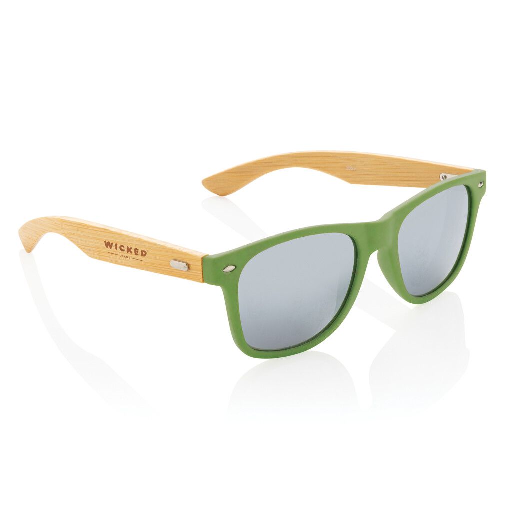 Sonnenbrille aus Bambus und RCS recyceltem Kunststoff - grün-406