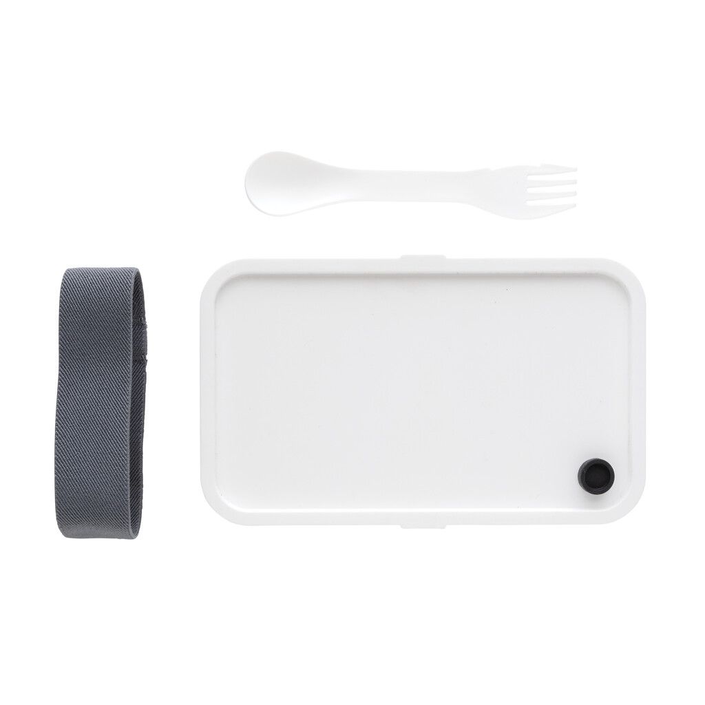 PP Lunchbox mit Göffel - weiß-185
