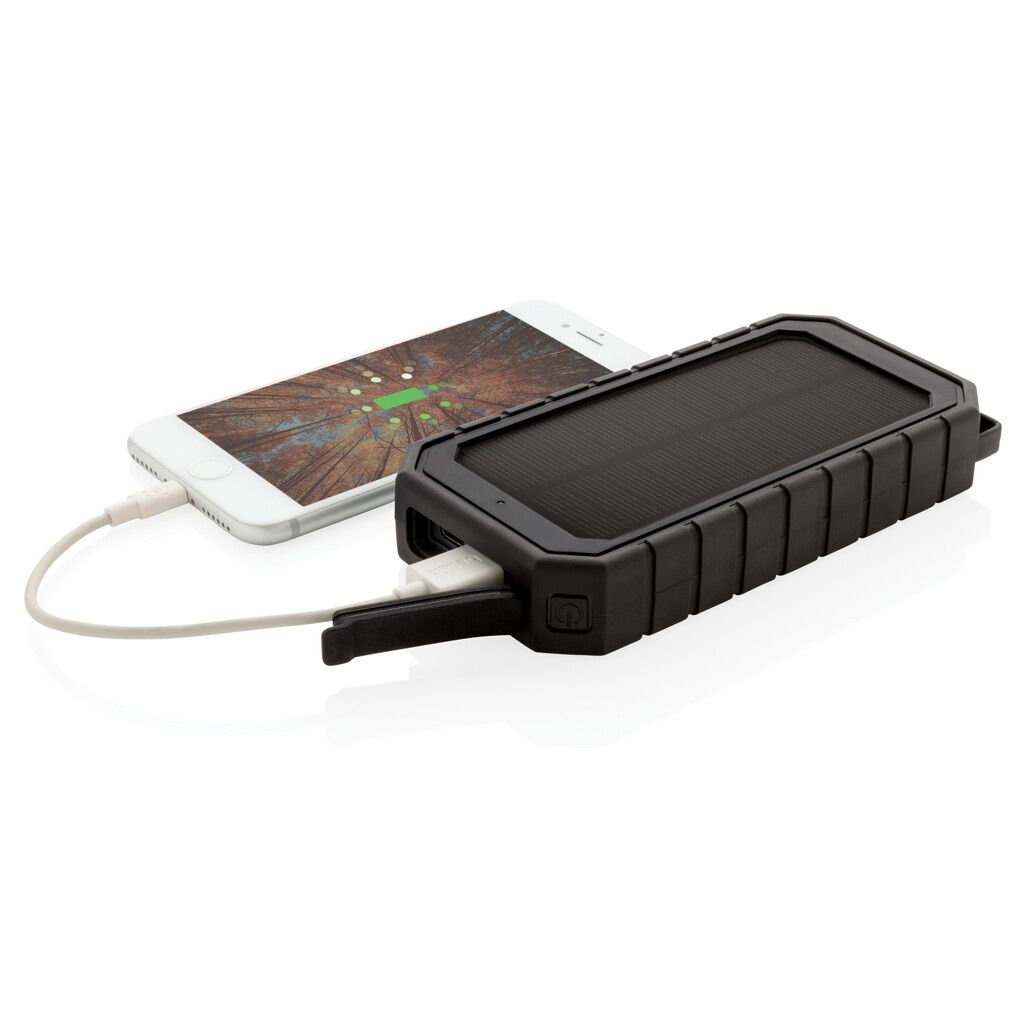 10.000 mAh Solar-Powerbank mit 10W Wireless aus RCS Plastik - schwarz-408