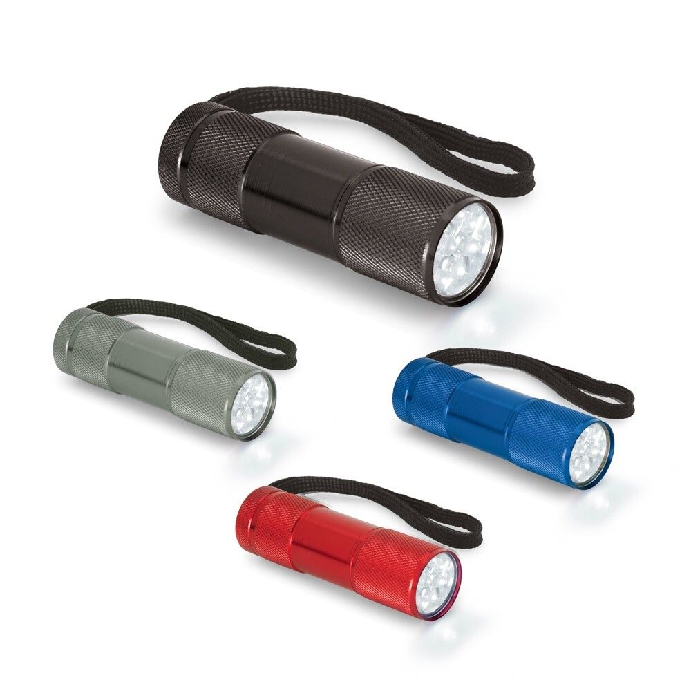 FLASHY Taschenlampe aus Aluminium mit 9-LEDs - gewehrmetall-747