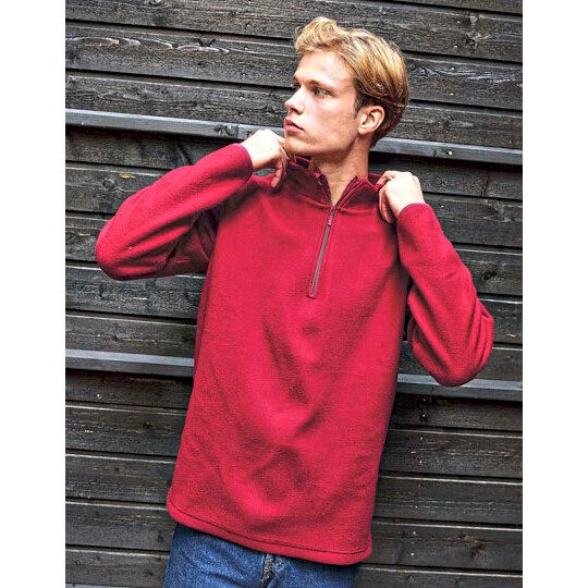Recycled Fleece Quarter Zip - black-586