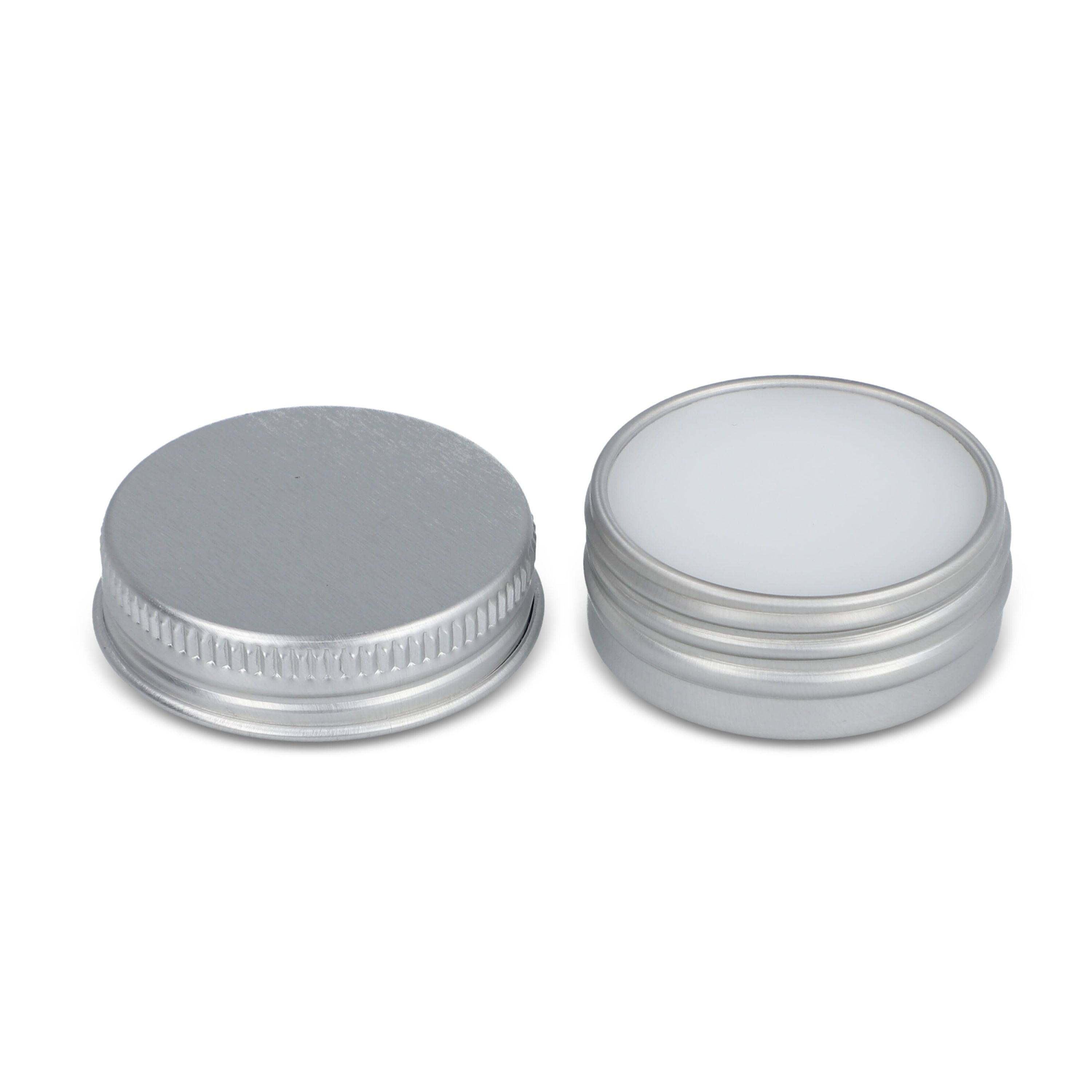 Runde Lippenbalsam-Dose aus recyceltem Aluminium - silber-237