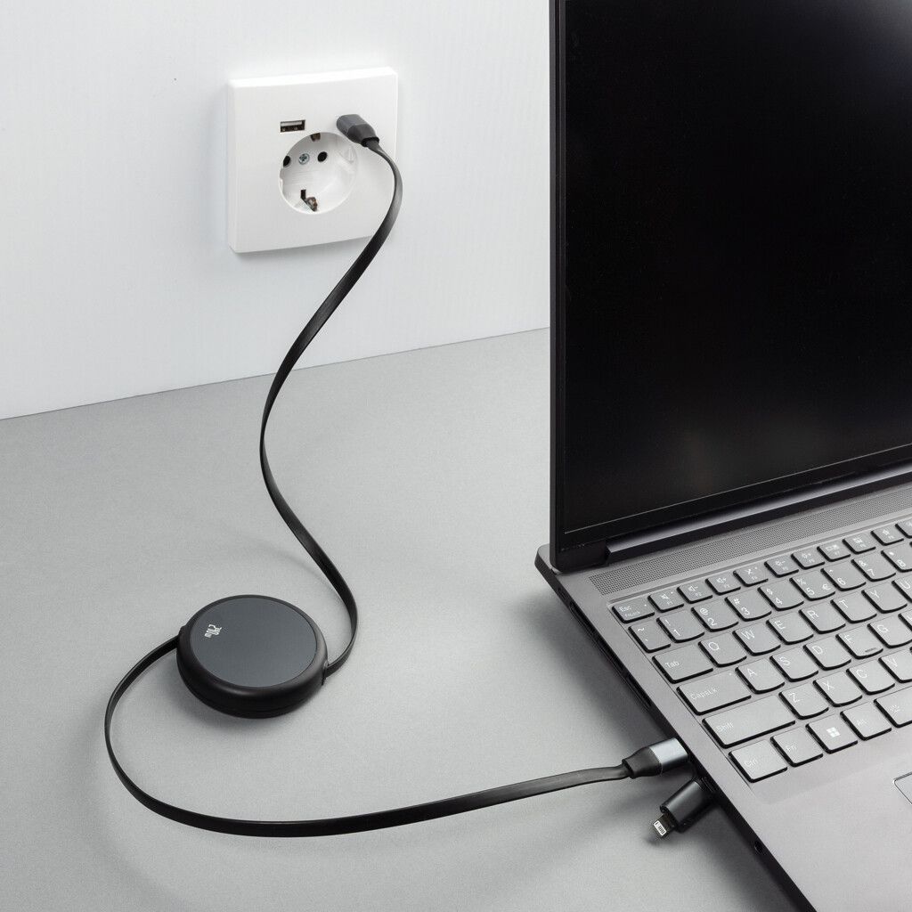 Terra ausziehbares 240W 2-in-1 Kabel aus RCS rec. Aluminium - schwarz-246