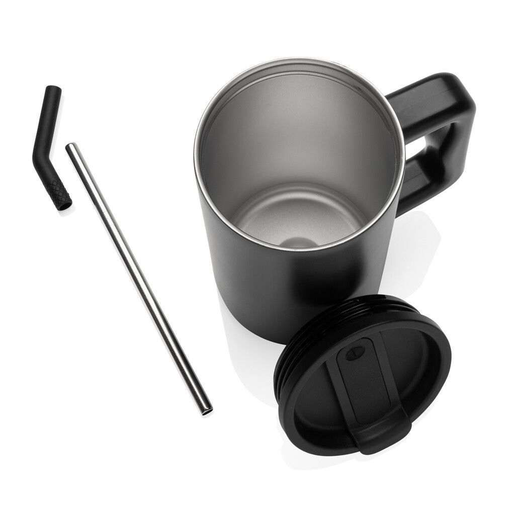 Cube Becher aus RCS recyceltem Stahl 800ml - schwarz-744