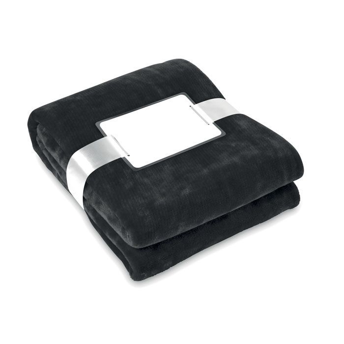 Flanell Fleece-Decke DAVOS - schwarz-301
