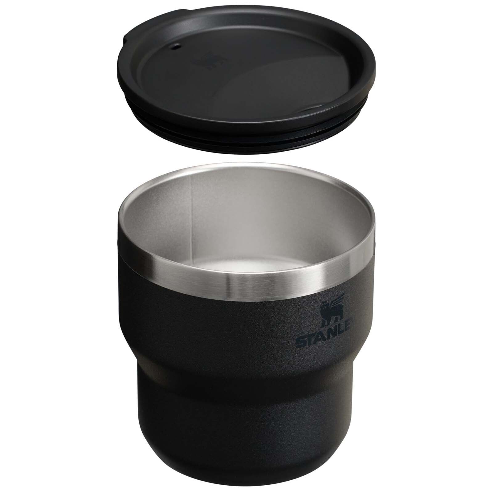 Stanley Stay Hot 295 ml Edelstahl isolierter, stapelbarer Camp Becher - schwarz-779