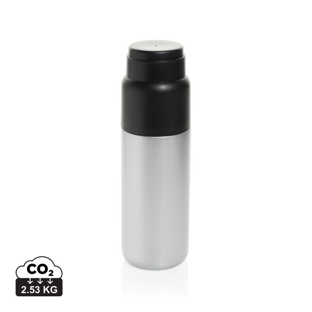 Thermocup RCS recycelte Thermoflasche mit Becher, 500ml - silber-495