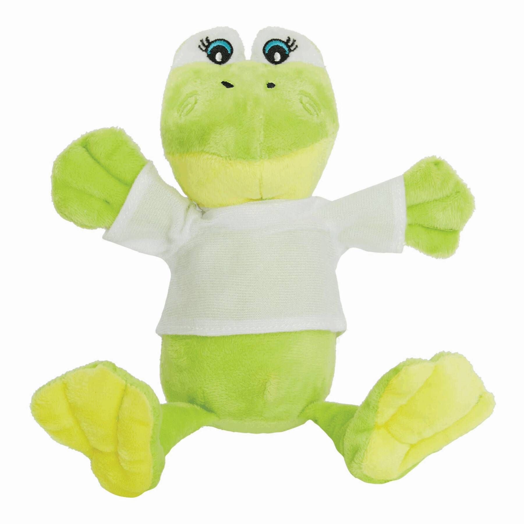 Plüsch-Frosch FRIEDA - grün - weiß-348