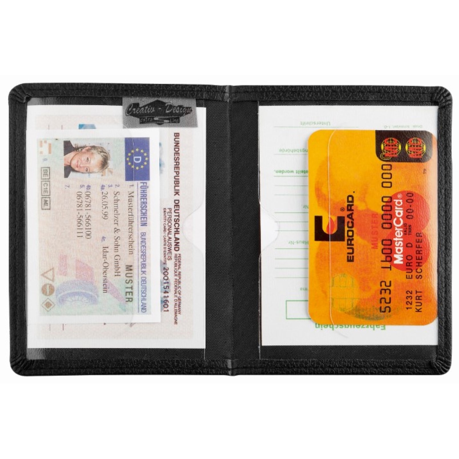 CreativDesign® Ausweistasche "LookPlusDeLuxe" - schwarz-510