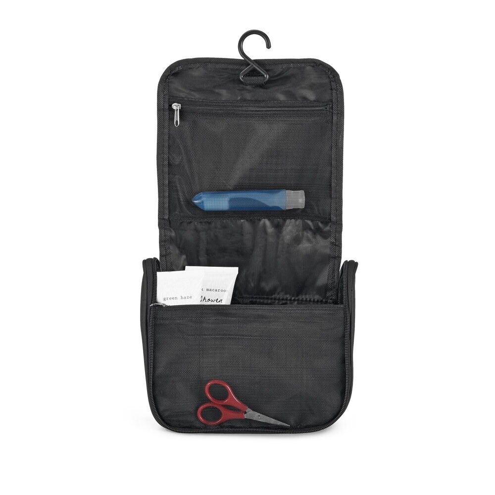 WILLIS Kulturbeutel aus Mikrofasern mit diversen Taschen - schwarz-678
