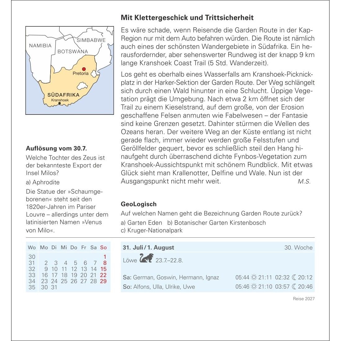 Reise Tagesabreißkalender-411