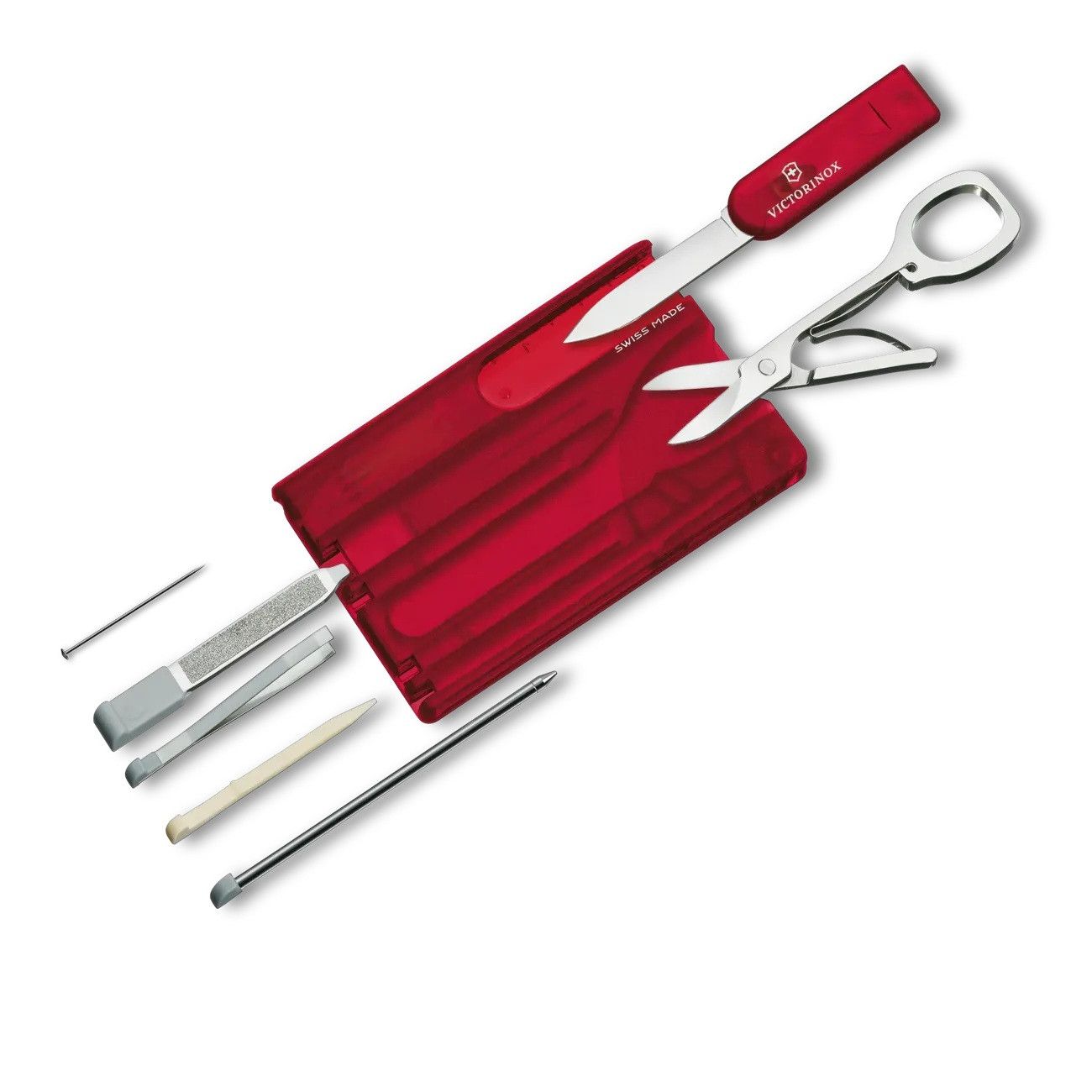 Schweizer Taschenmesser Swiss Card Classic - rot transparent-660