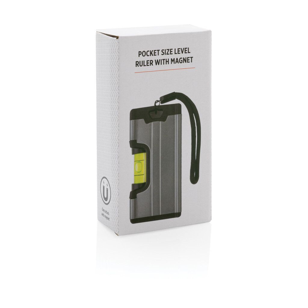 Wasserwaage im Taschenformat mit Magnet - grau-958