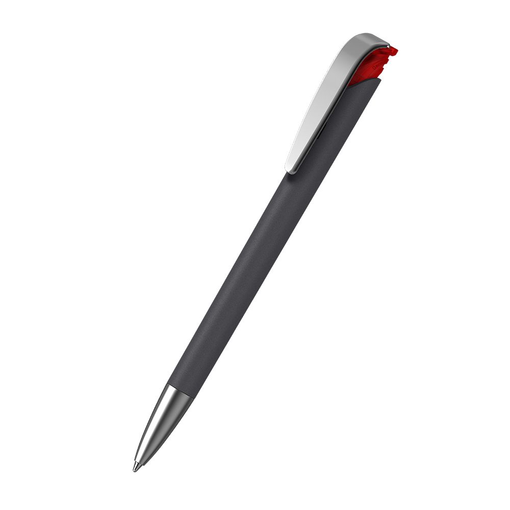 Druckkugelschreiber Jona softgrip/ice MMs - softgrip schwarz - rot ice-302