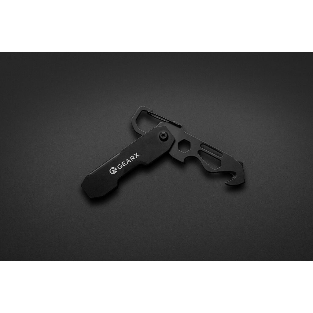 Gear X faltbares EDC-Werkzeug mit Karabinerhaken - schwarz-827