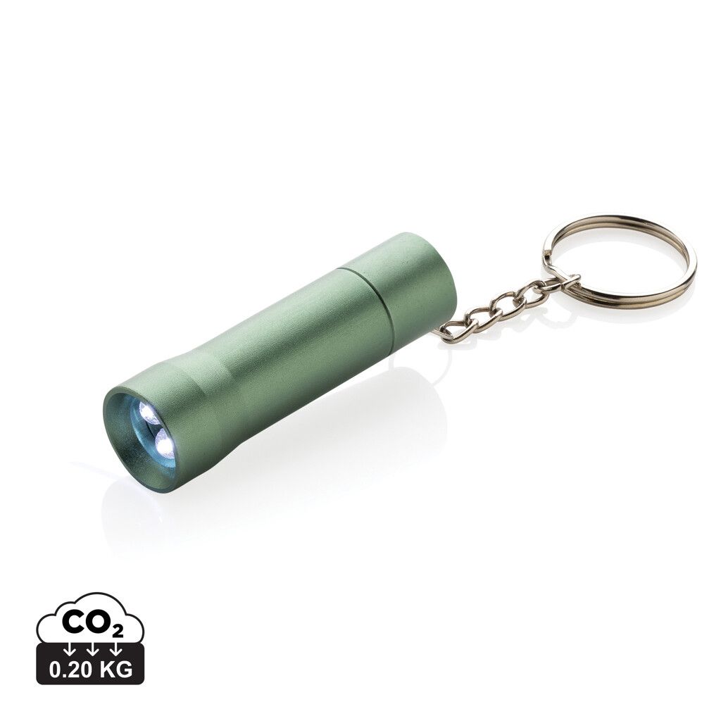 Flash Schlüsselanhänger-Taschenlampe aus RCS rec. Aluminium - grün-475