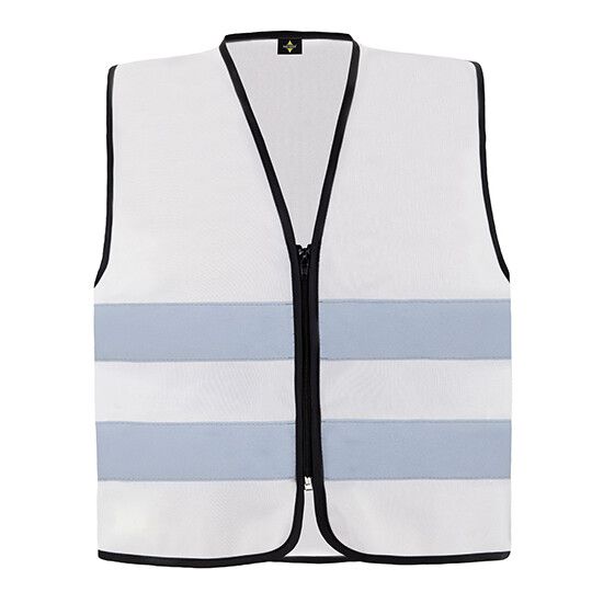 Hi-Vis Safety Vest Cologne With Front Zipper - white-89