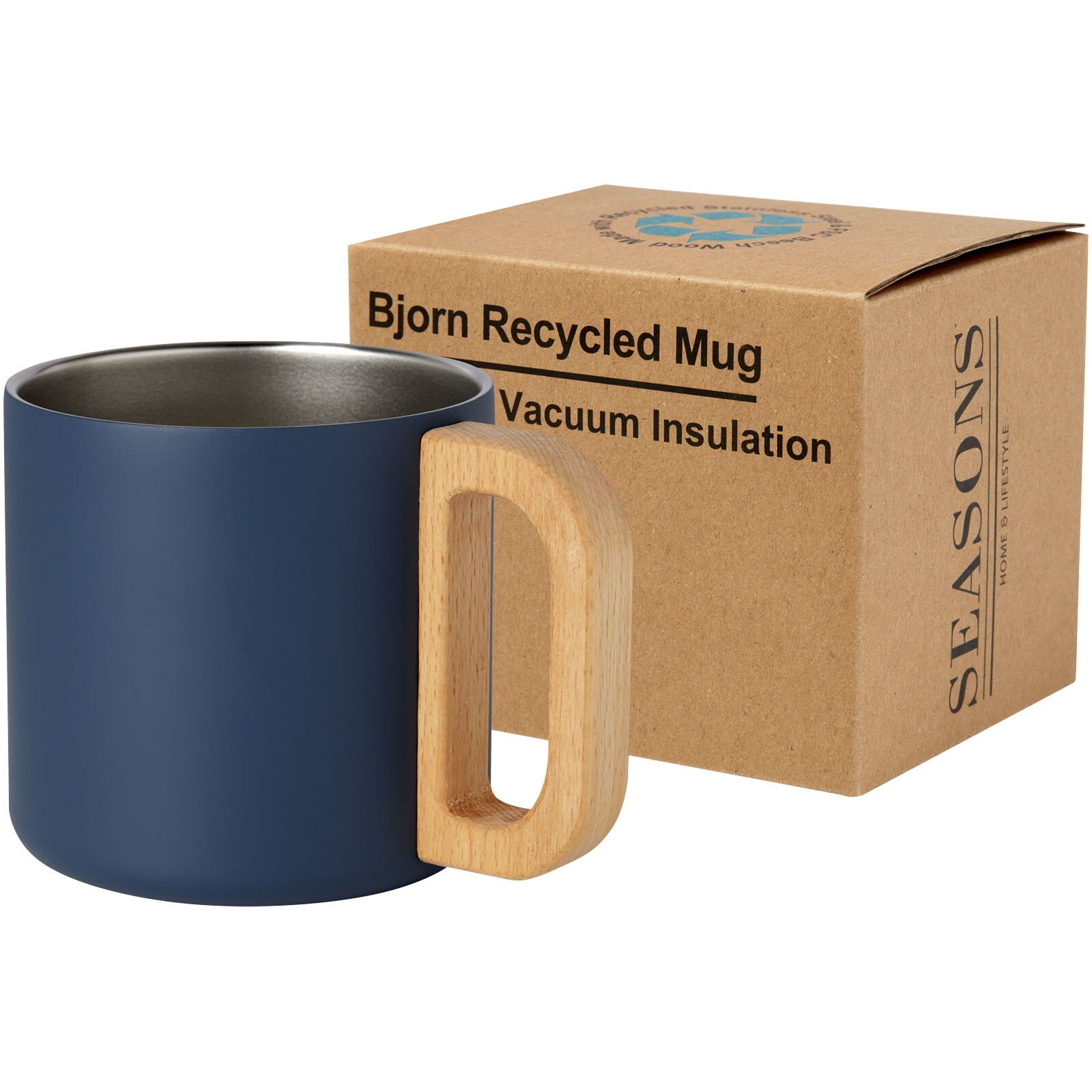 Bjorn RCS-zertifizierter Becher aus recyceltem Edelstahl mit Kupfer-Vakuumisolierung, 360 ml - dunkelblau-555