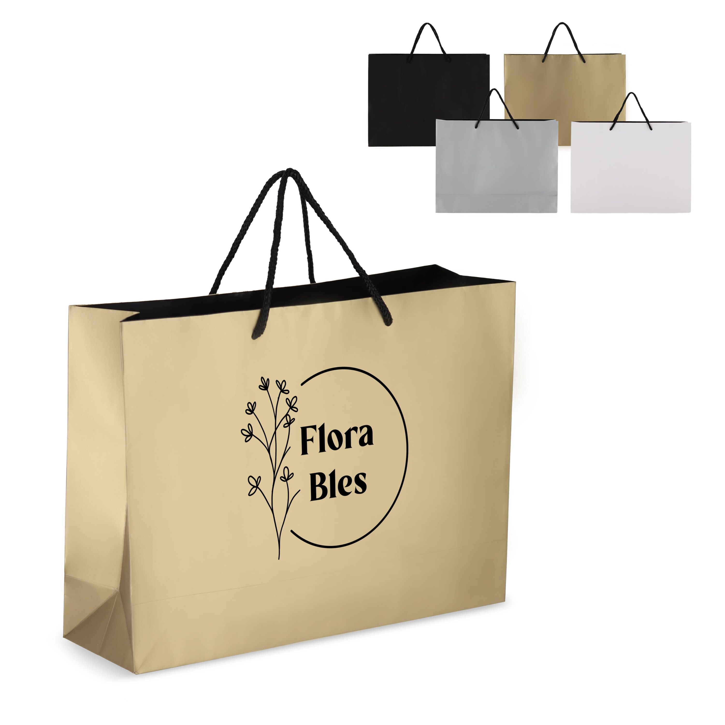 Papier Geschenktasche 40 x 12 x 30cm 200g/m² - weiss-524