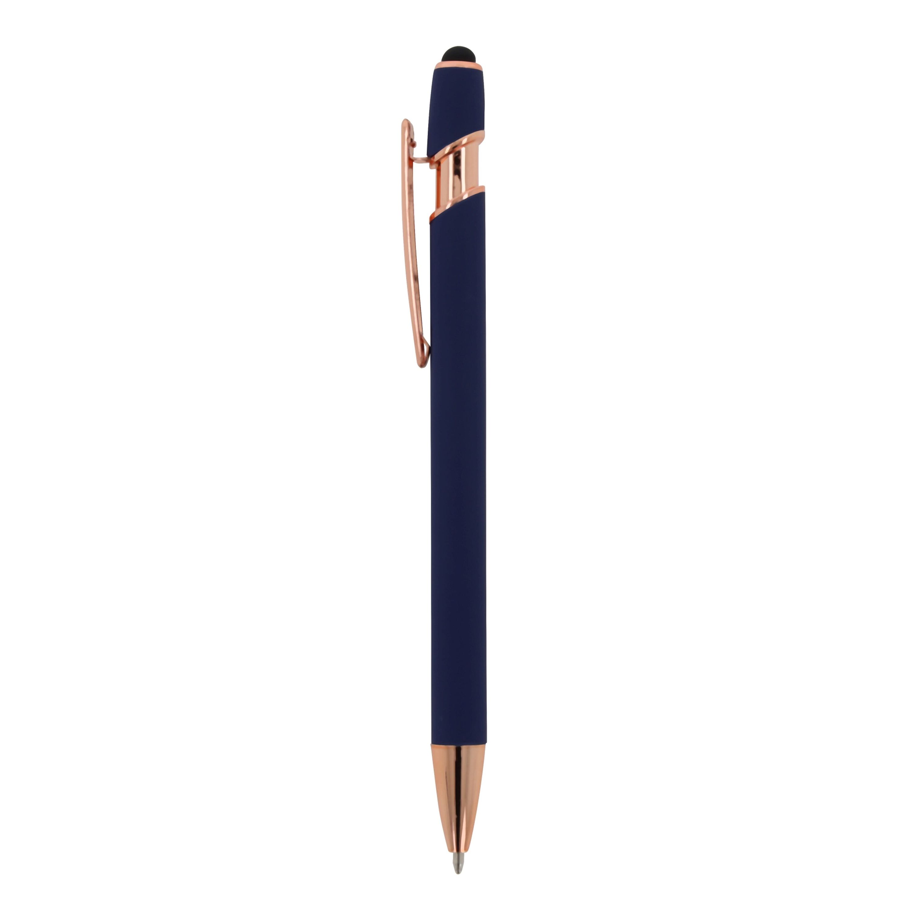 Kugelschreiber Paris Deluxe Metall gummiert - dunkelblau-41