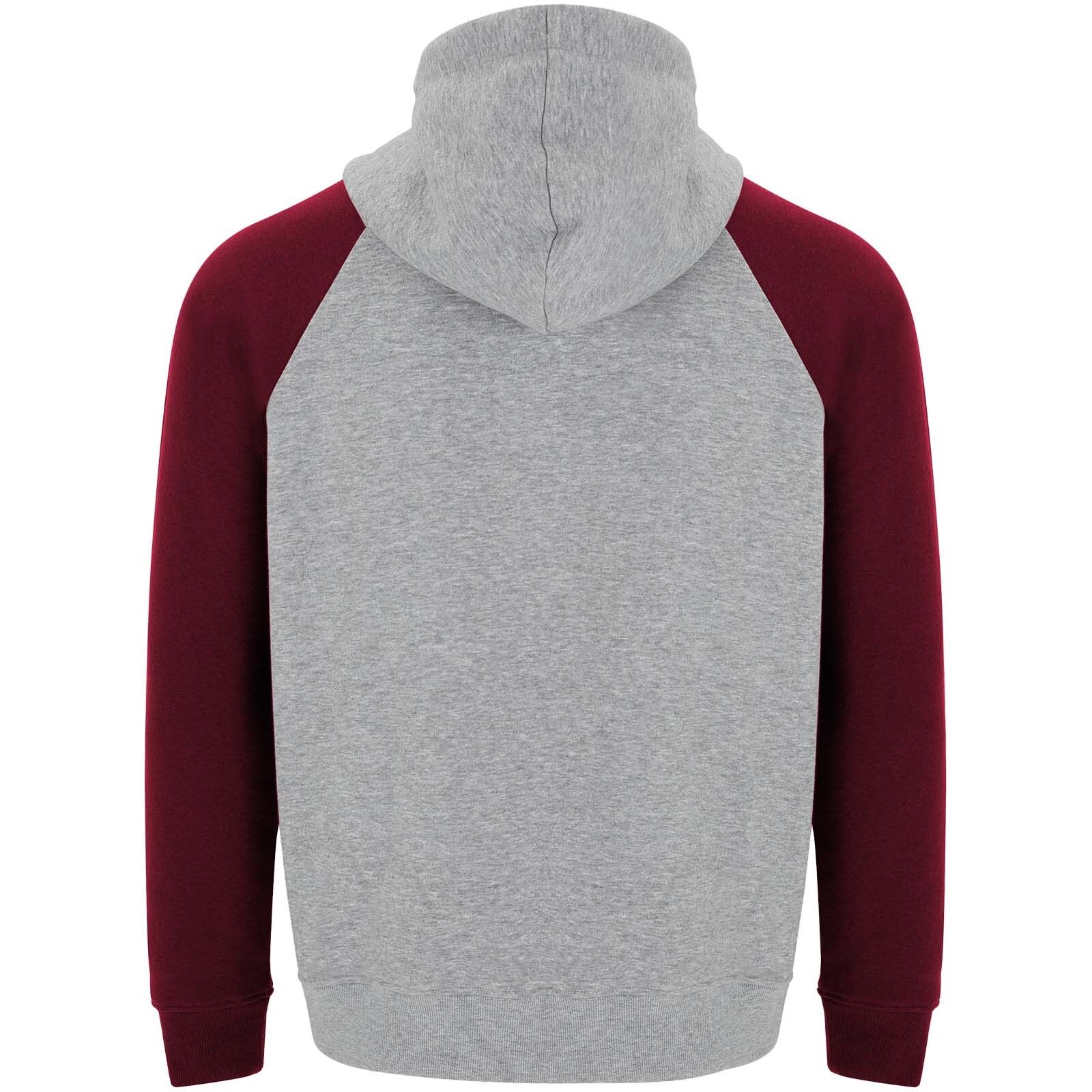 Badet zweifarbiger Kapuzenpullover für Kinder  - heather grau -  granatrot-770
