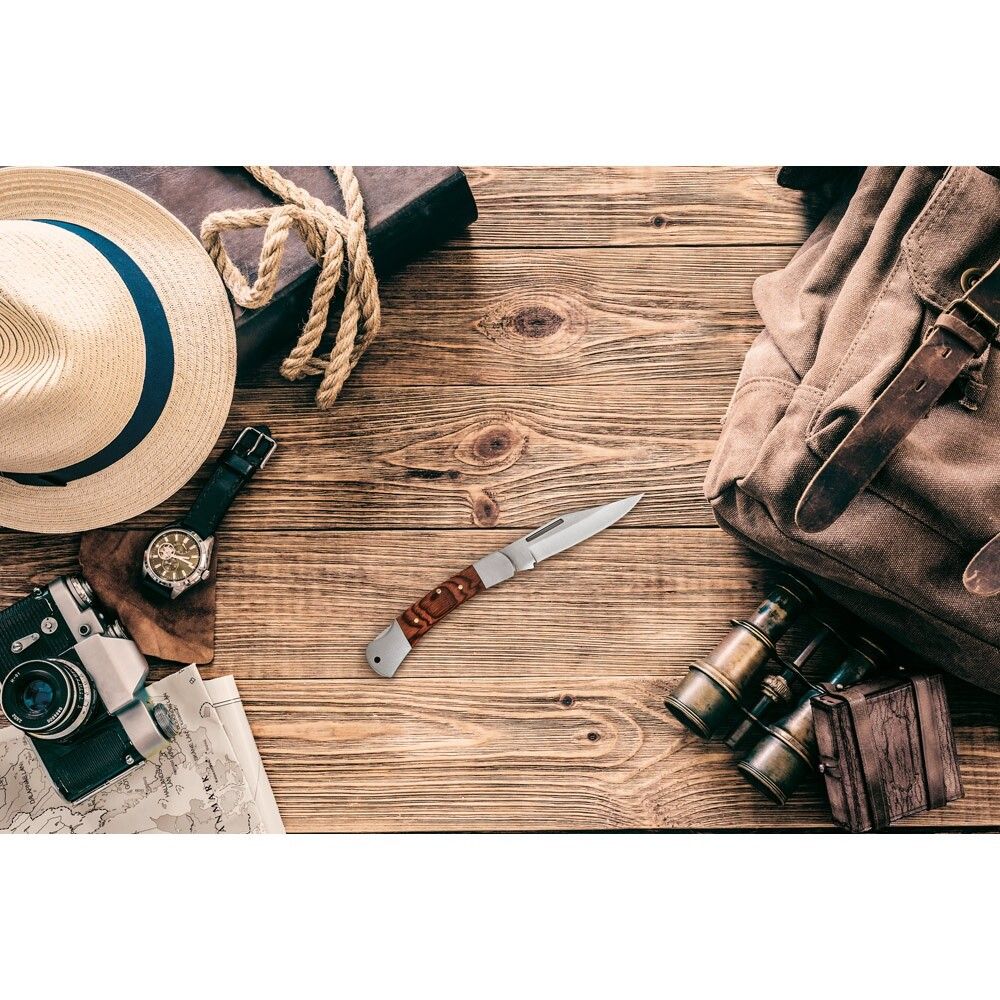 FALCON II Taschenmesser aus Edelstahl und Holz - natur - dunkel-344