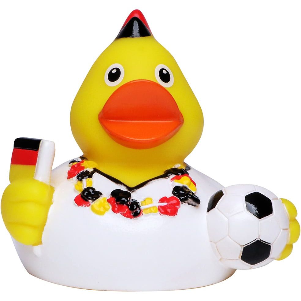 Quietsche-Ente Fußballfan - schwarz - rot - gelb-390