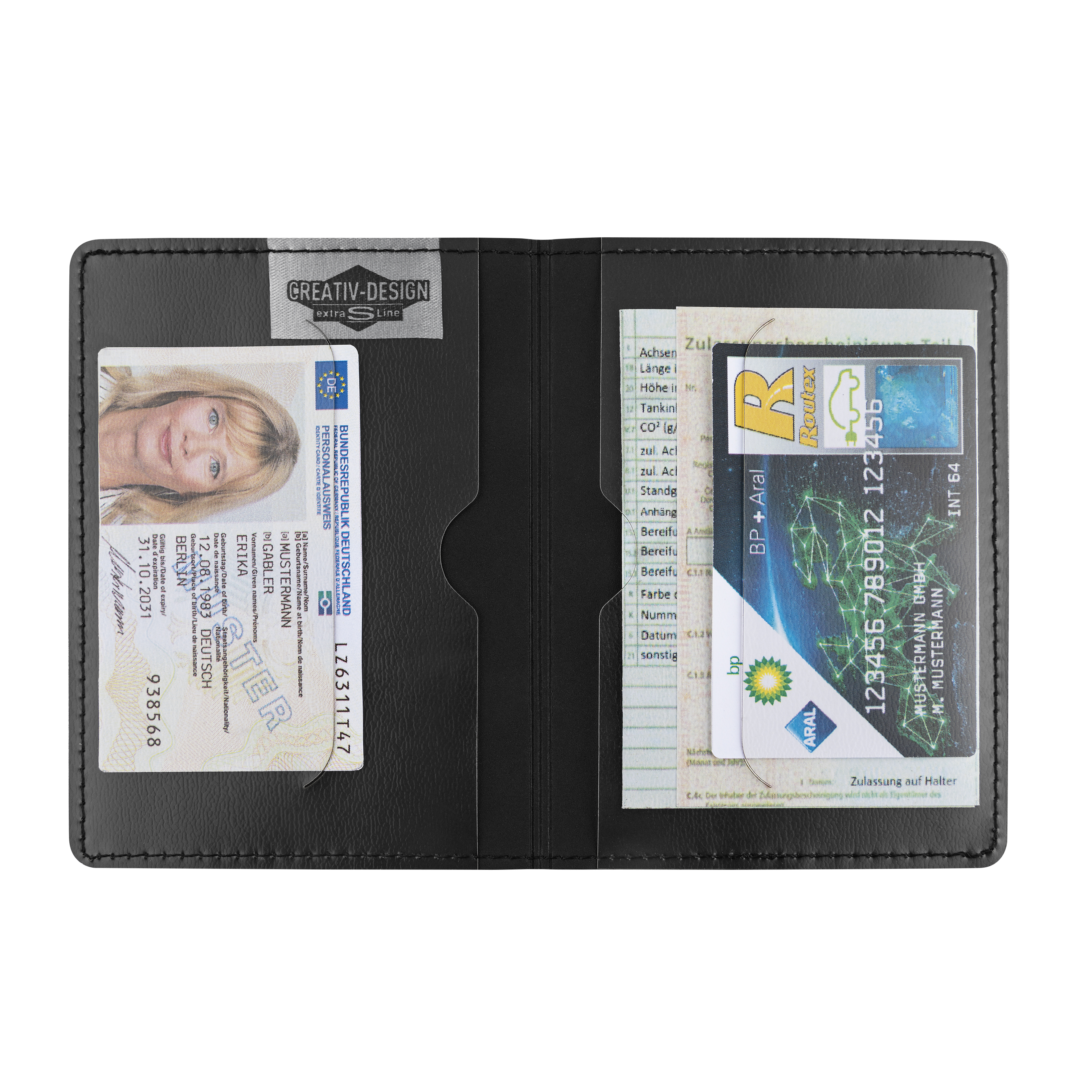 Blackmaxx® Kunstleder Führerscheintasche "EcoCraft Basic" - schwarz-933