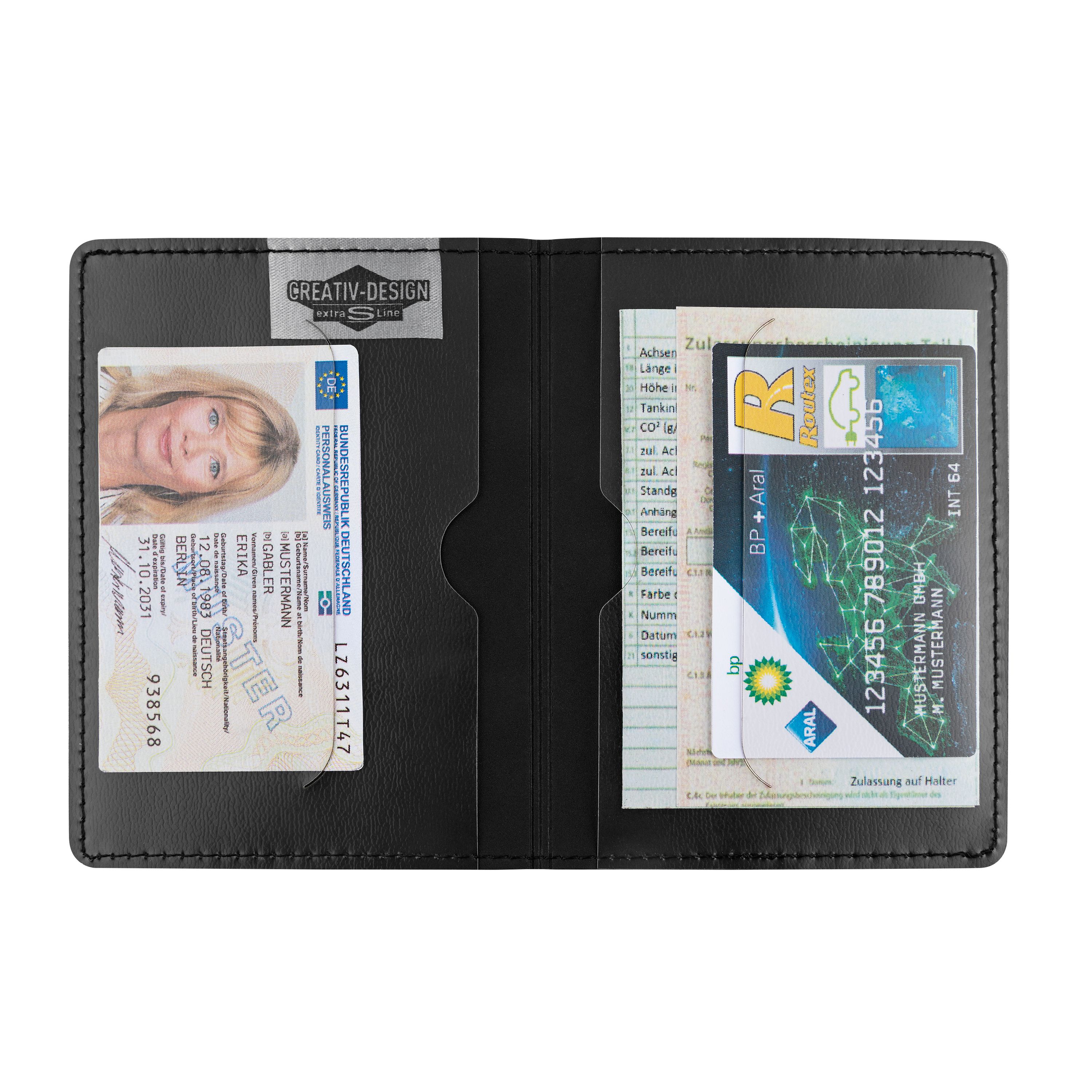 Blackmaxx® Kunstleder Führerscheintasche "EcoCraft Basic" - schwarz-933
