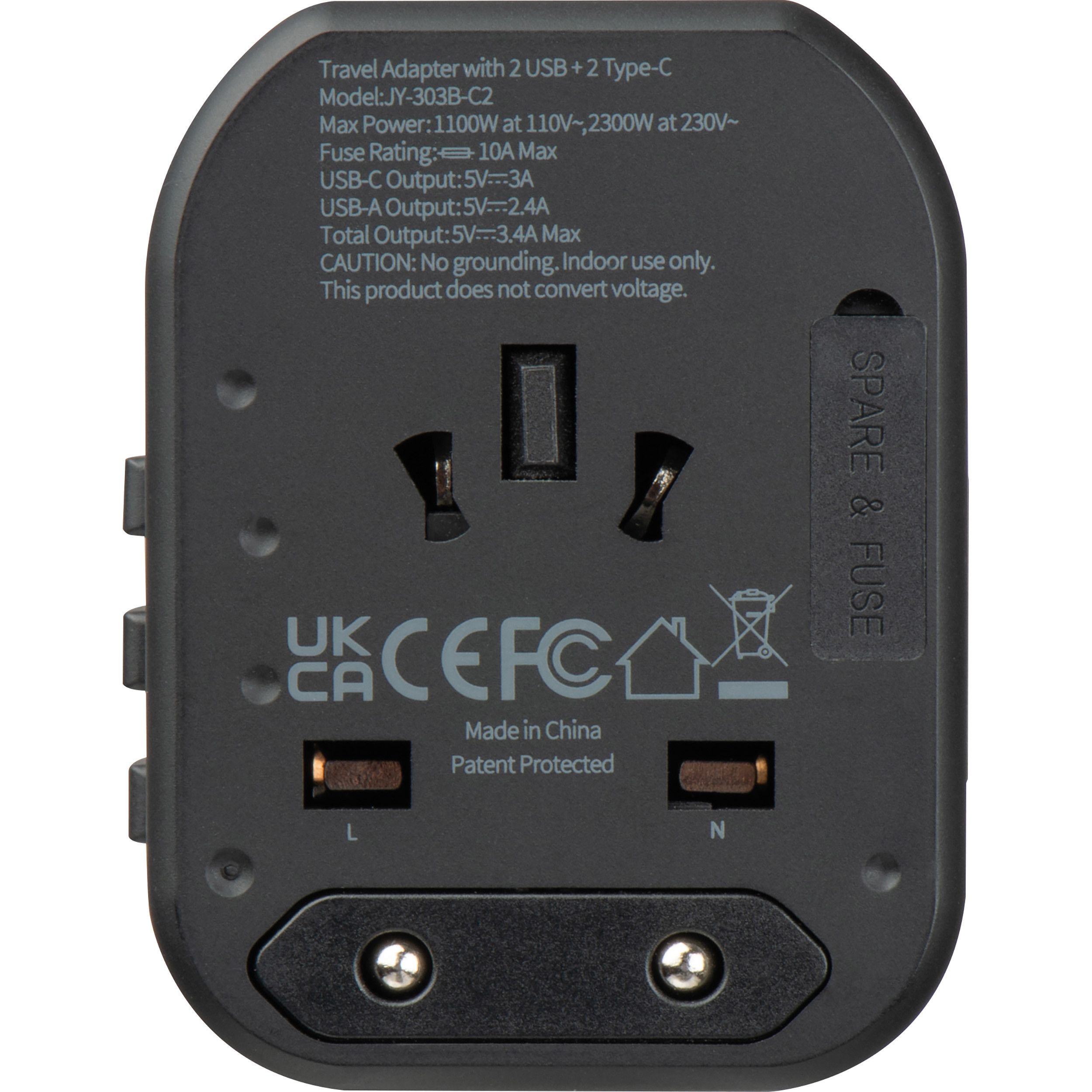 Reiseadapter Maracena - schwarz-851