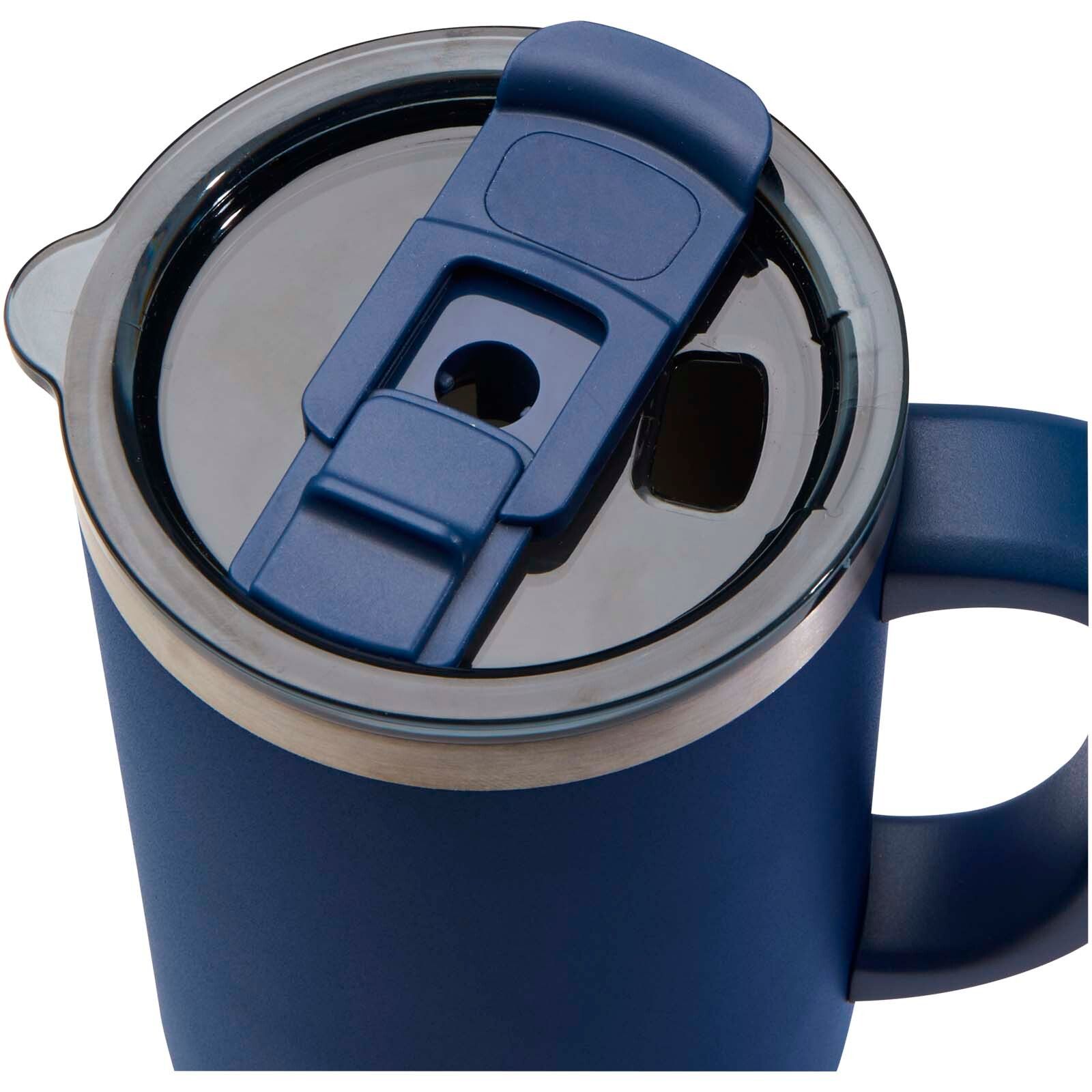 Sydney 1200 ml doppelwandiger RCS-zertifizierter Kupfer-Vakuum Isolierbecher mit Strohhalm - navy-609