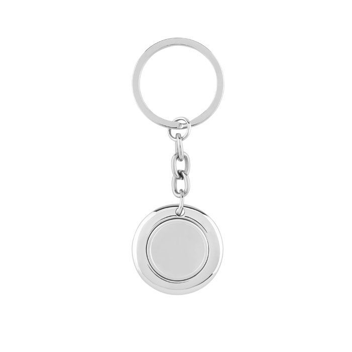 Schlüsselring mit Münzhalter FLAT RING - silber glänzend-735