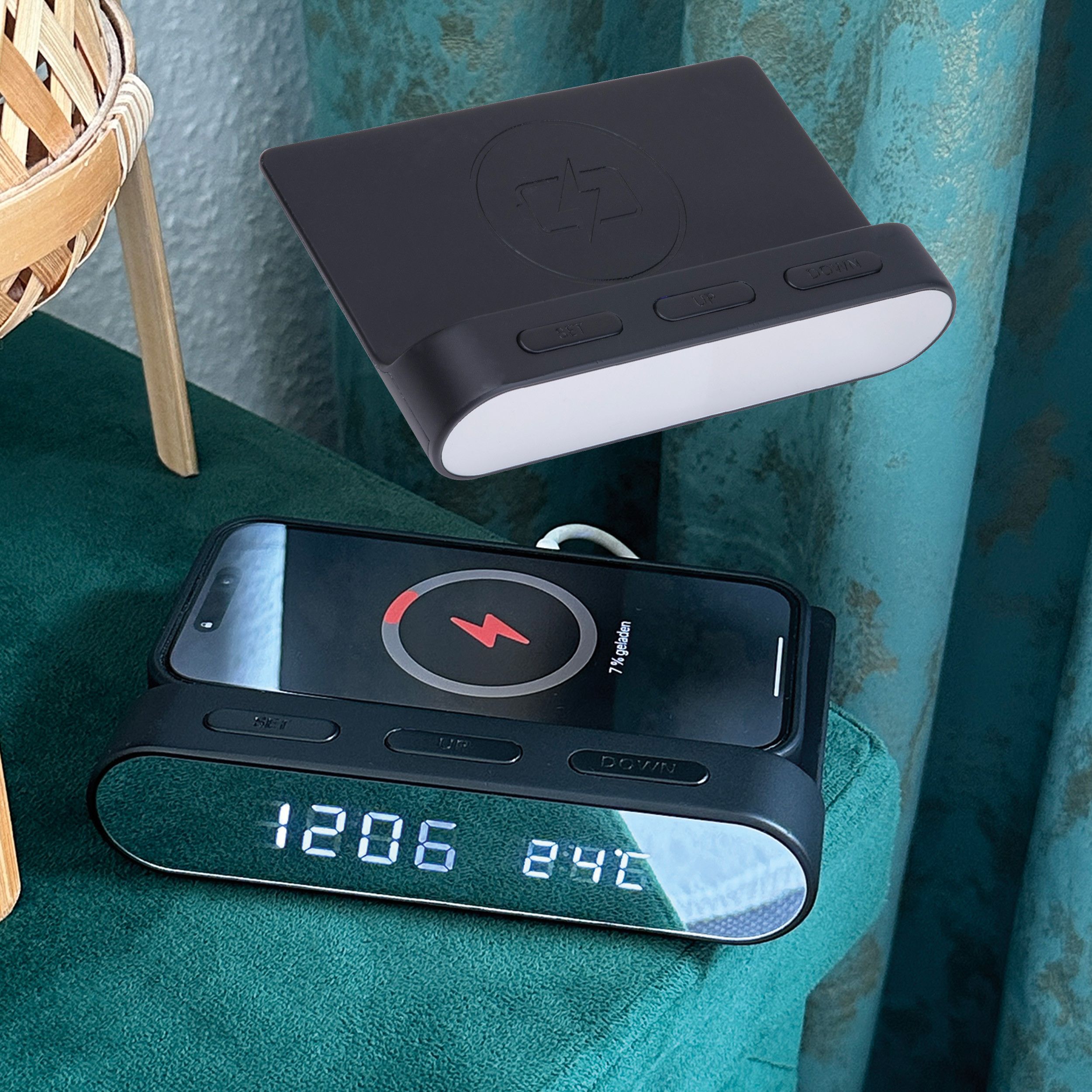Wecker und Wireless charger Adelaine - schwarz-344