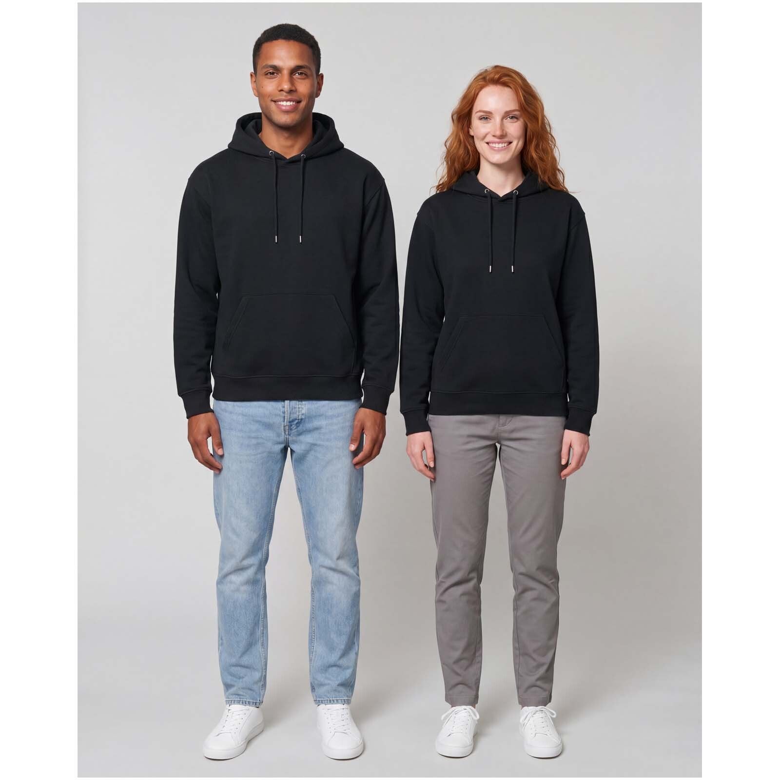 Boris Oversize Kapuzenpullover aus recycelter 280 g/m2 Bio Baumwolle (OCS), unisex - schwarz-888